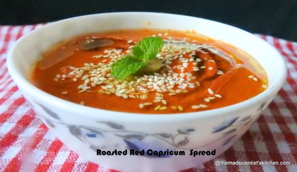 Roasted Red Capsicum Spread Roasted Red Capsicum Spread with onion