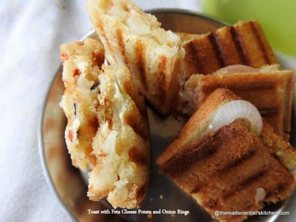 Toast with Feta Cheese Potato and Onion Rings 2 Feta cheese, Toast