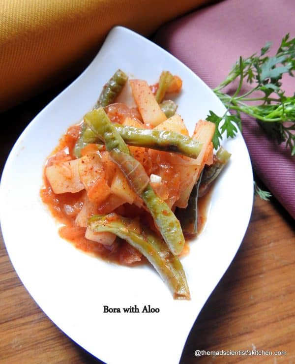 Bora with Aloo Bora with Aloo,Waal with Potatoes,Chinese Long Beans with Potatoes