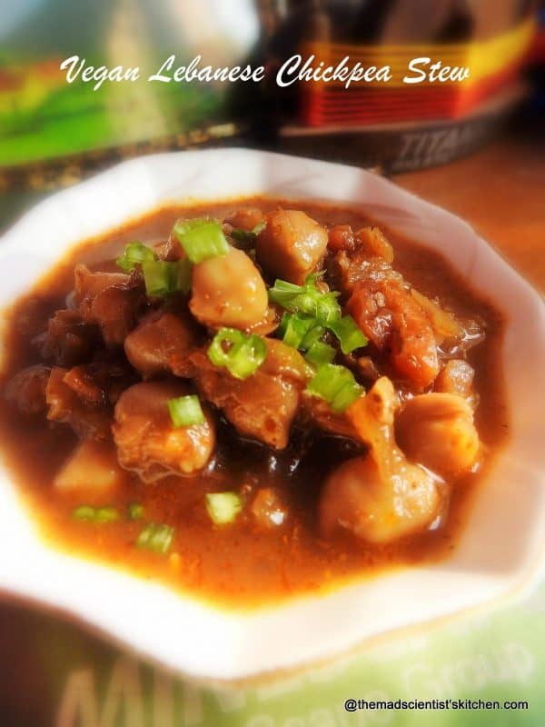 Vegan Lebanese Chickpea Stew Stew with za'tar and jeera