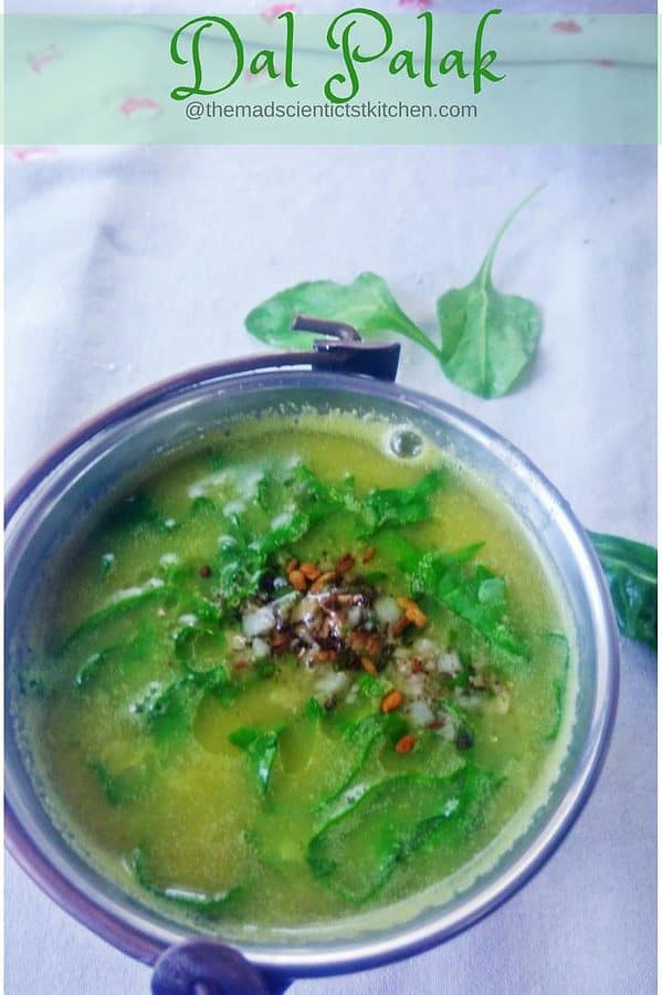 Dal Palak Spinach in skinless green gram