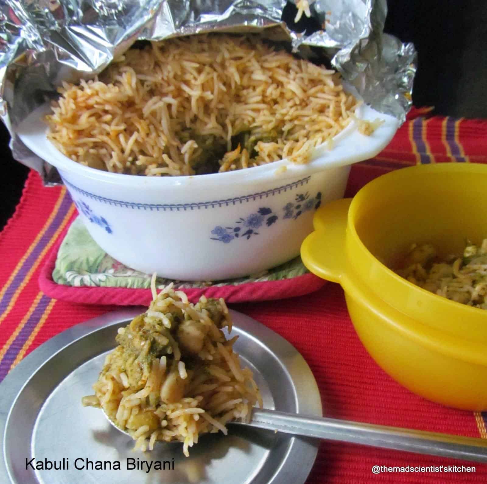 Baked Kabuli Chana Biryani - The Mad Scientists Kitchen