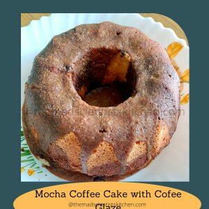 The beautiful Mocha Coffee cake with coffee glaze