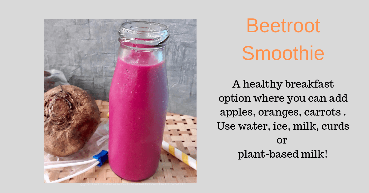 Beets, carrots, apple and water make a delicious smoothie