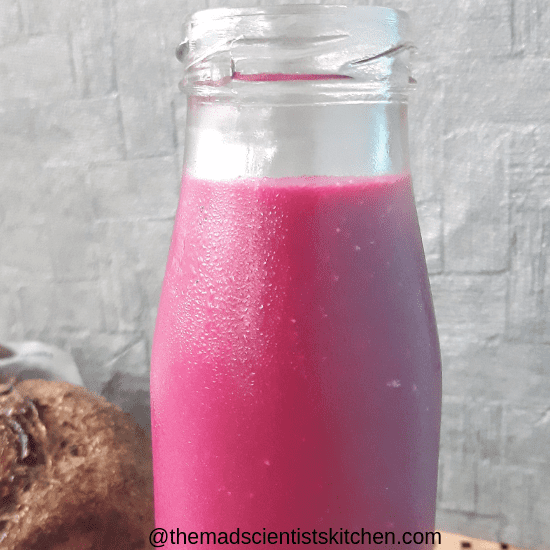 Smoothie made from beets, carrot and apple