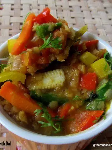 Masoor Dal with Vegetables, Protein Rich Vegetarian