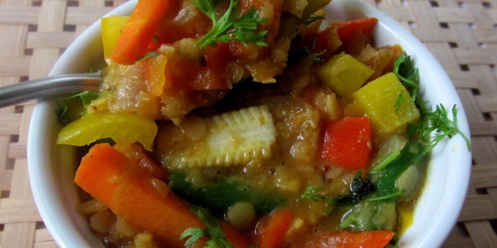 Masoor Dal with Vegetables, Protein Rich Vegetarian