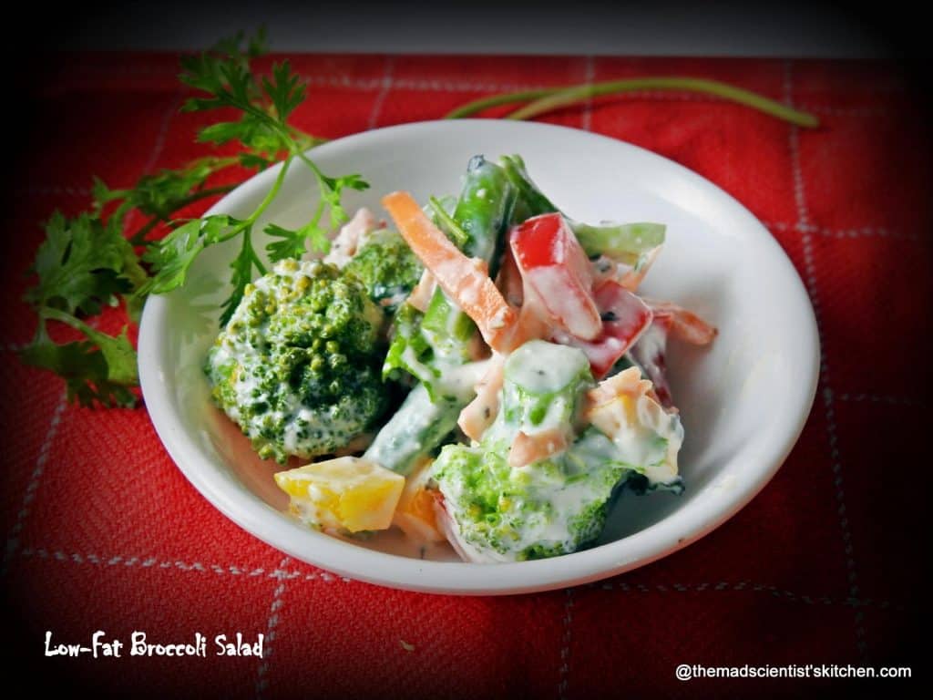 Low-fat Broccoli Salad, no eggs, no mayonaise