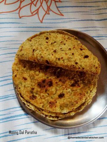 Leftover Moong Dal Paratha, Paratha, parauntha, palata, farata, parontay, prontha,