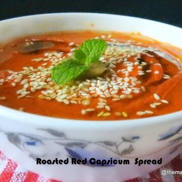 Roasted Red Capsicum Spread with onion