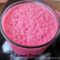 Smoothie, a delicious one from milk and boiled beets.