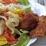 Pasta Salad with Mayonnaise and Shallow fried Oyster Mushrooms