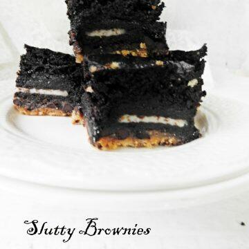 slutty brownies, brownies with cookies, oreo