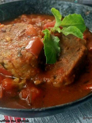 #Taaze Methi ke #Muthia #Fresh Fenugreek #Dumplings in tomato gravy