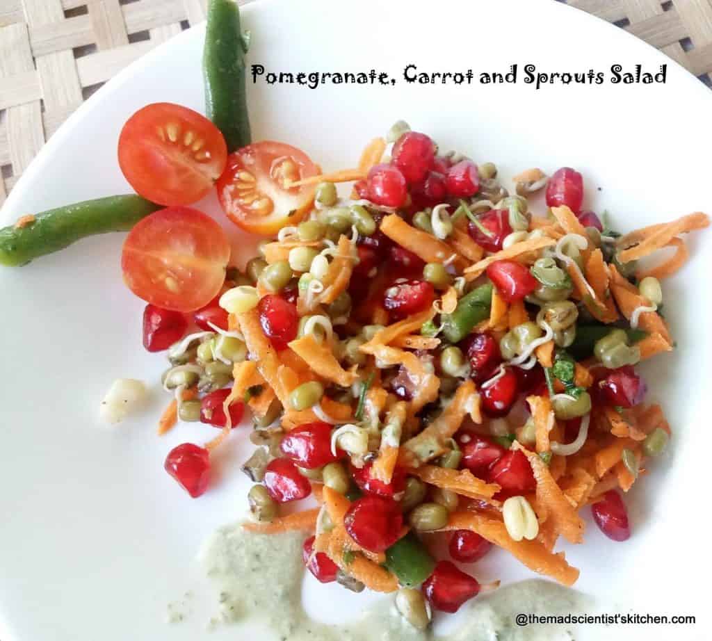Pomegranate, Carrot and Sprouts Salad
