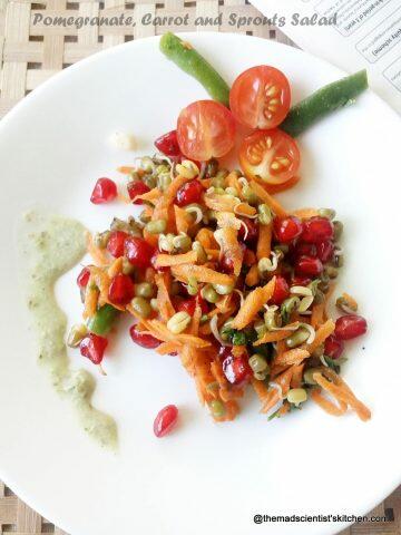 Pomegranate,Carrot and Sprouts Salad