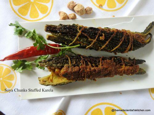 Soya Chunks Stuffed Karela