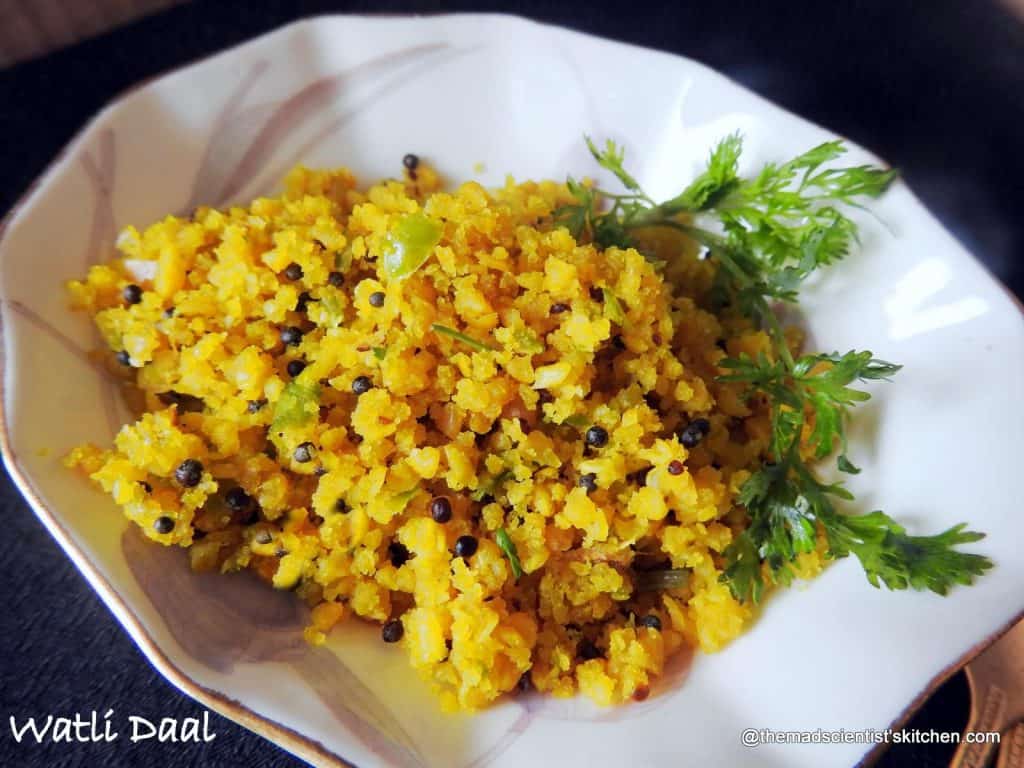 watli dal,Vatali Dal, Waatali Daal, Chana dal stir fried