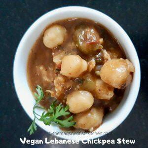 Vegan Lebanese Chickpea Stew, a delicious curry