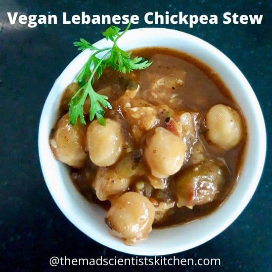 a A Vegan stew made from chickpeas