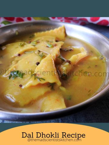 Steaming bowl of Dal Dhokli, steaming hot and perfect comfort meal.