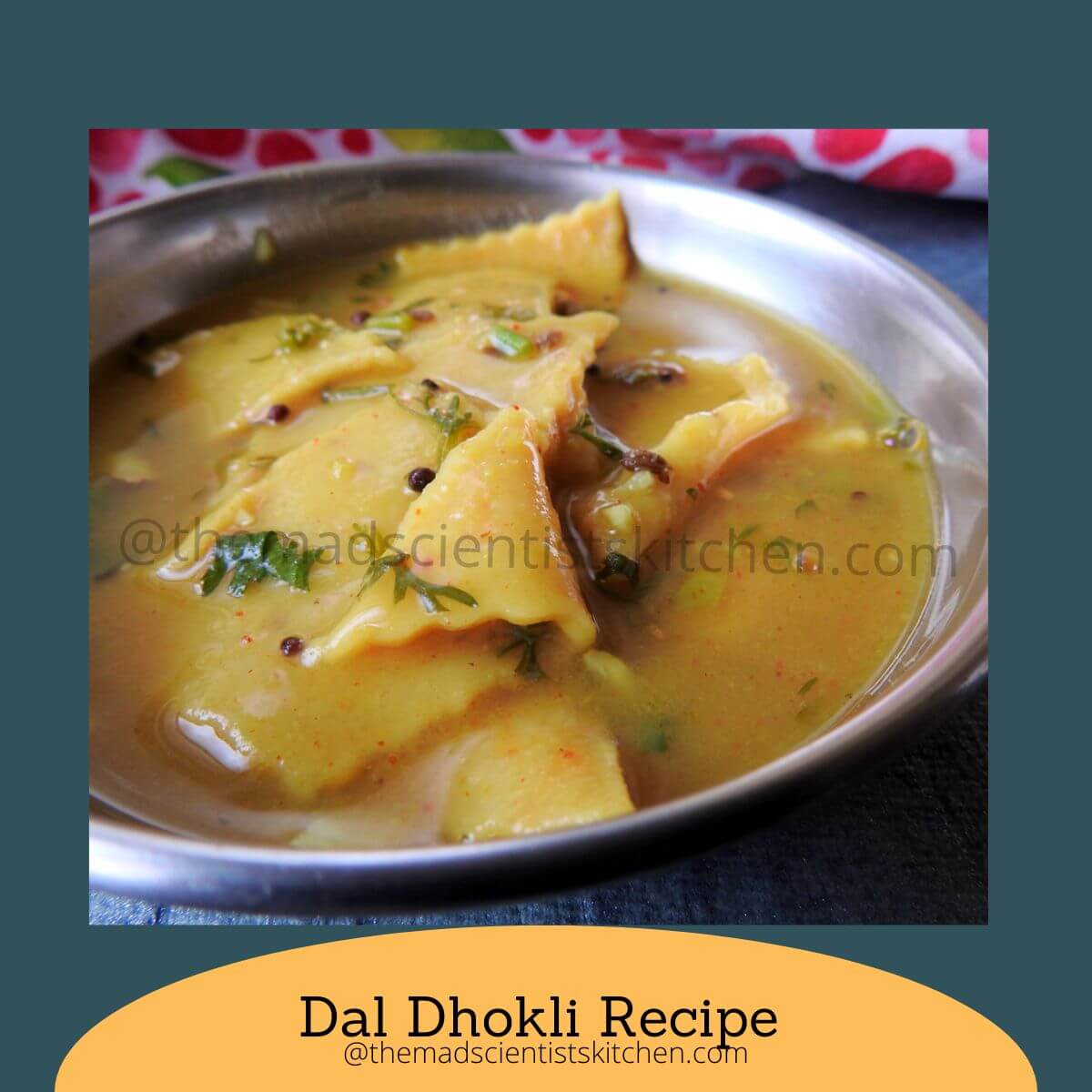 Steaming bowl of Dal Dhokli, steaming hot and perfect comfort meal.