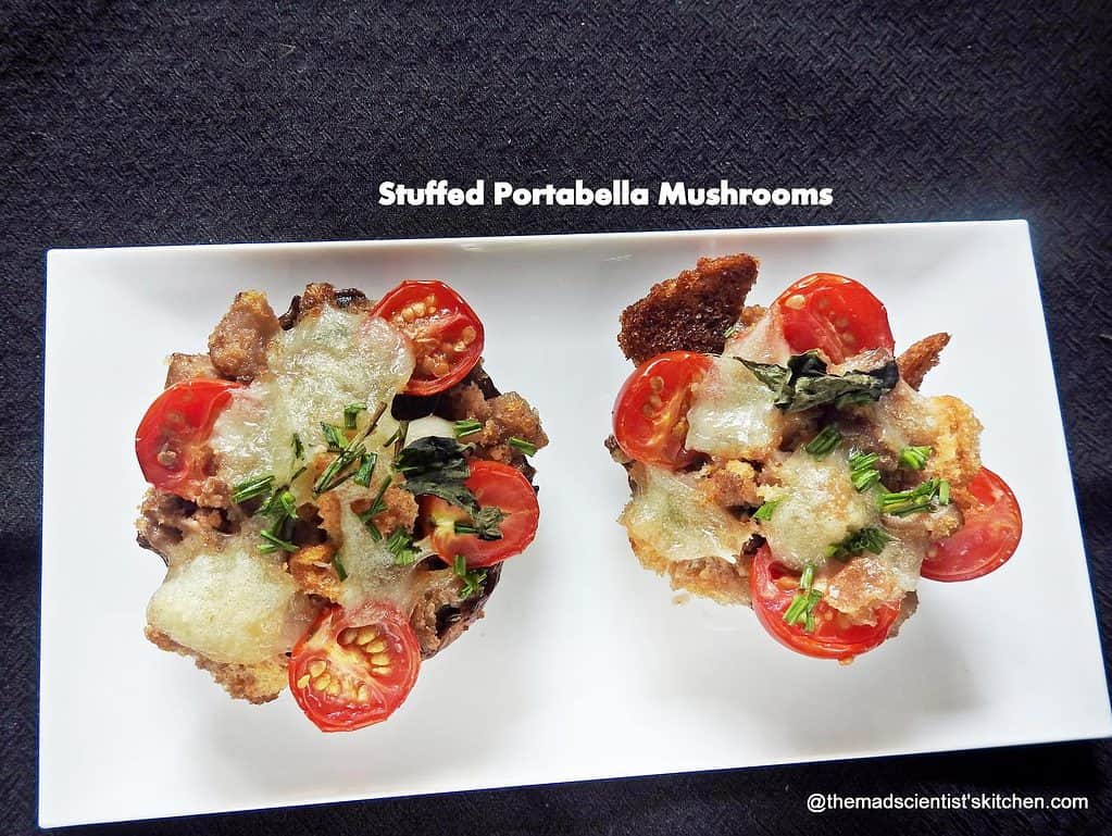 Stuffed Portabella Mushrooms,Caprese style Mushrooms