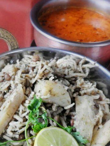 Pulao, Khichidi, lentils, rice, potatoes