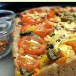 Italian Bread, Whole Wheat Focaccia with Peppers, Tomatoes, Olives and Rosemary