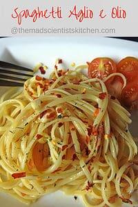 Spaghetti Aglio e Olio, spaghetti with garlic and oil