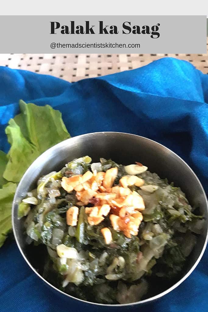 Palak ka Saag, Spinach Greens,Bihari Style