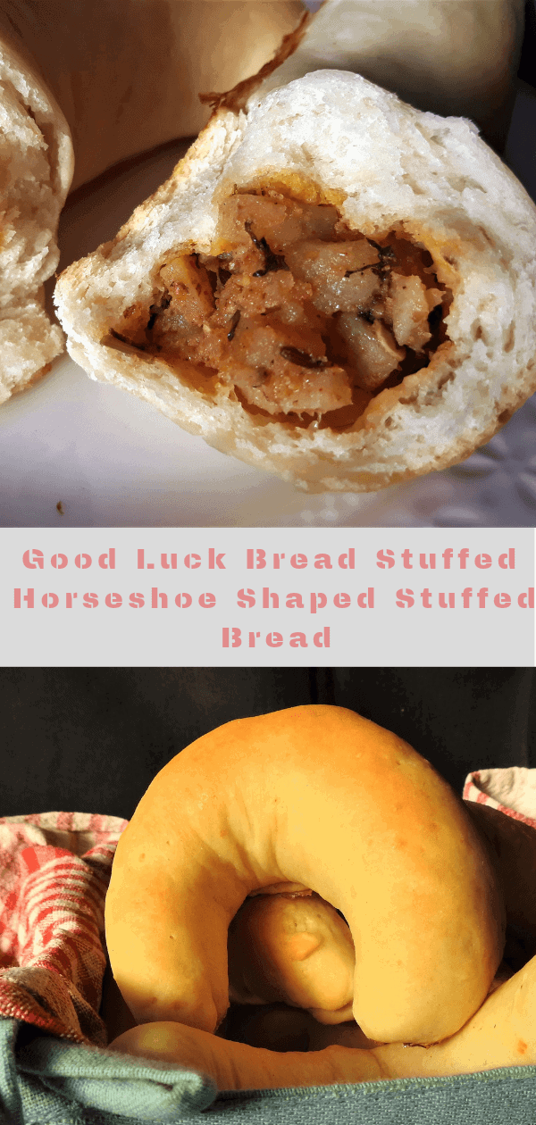 Lucky Horseshoe Shaped Stuffed Bread #BreadBakers