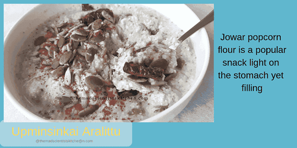 Upminsinkai Aralittu|Jowar Popcorn Flour in Curd Sauce - msk