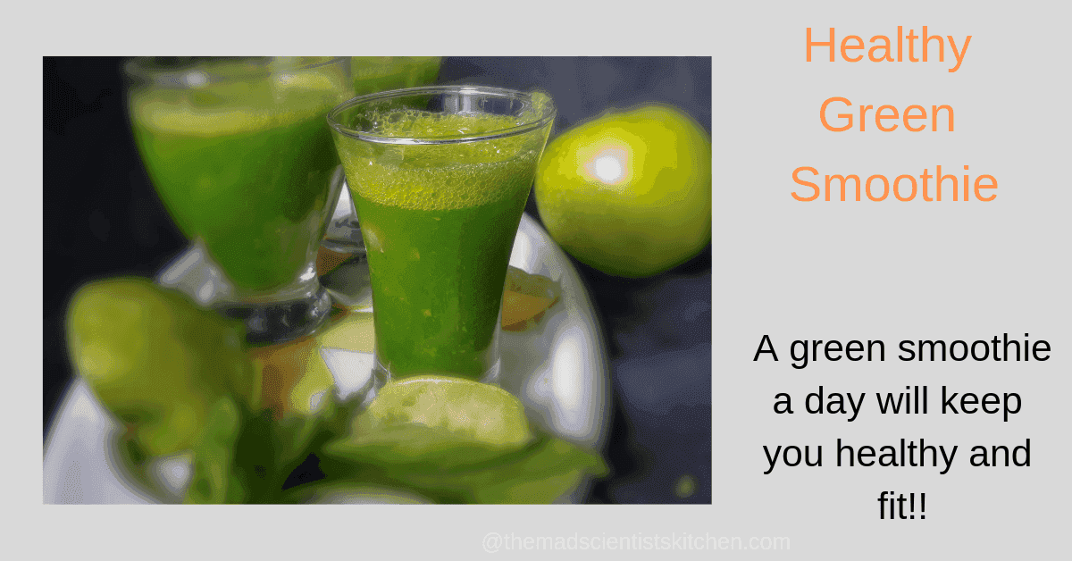 A glass of refreshing green smoothie
