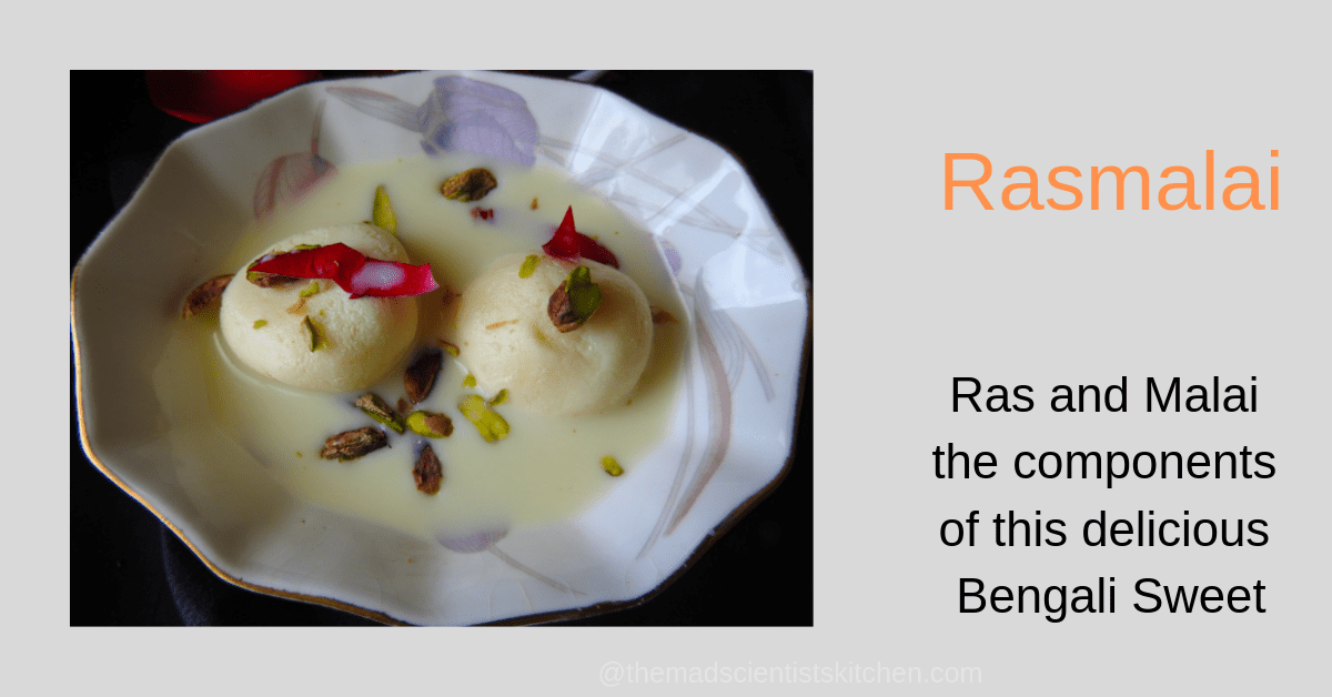 Rasmalai a Bengali sweet of milk and cottage cheese balls served pista and rose petals