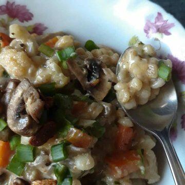 Risotto cooked with pearl barley