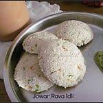 Idli, steamed but made from Jowar Rava. Healthy and tasty too.