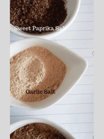 Flavoured Salts consisting of Sweet Paprika, Garlic and Cumin Flavored Salts