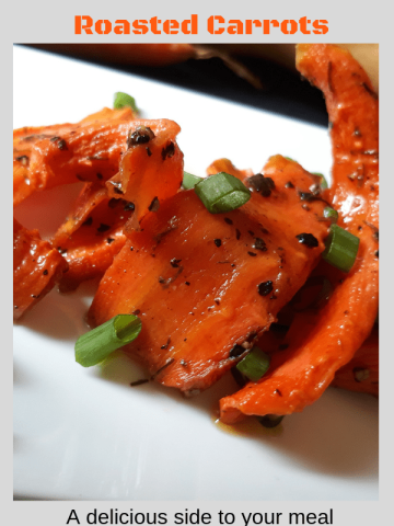 Carrots roasted drizzled with oi land pepper and salt