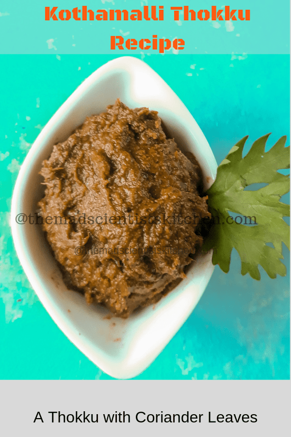 A relish made traditionally by pounding coriander leaves with other spices.
