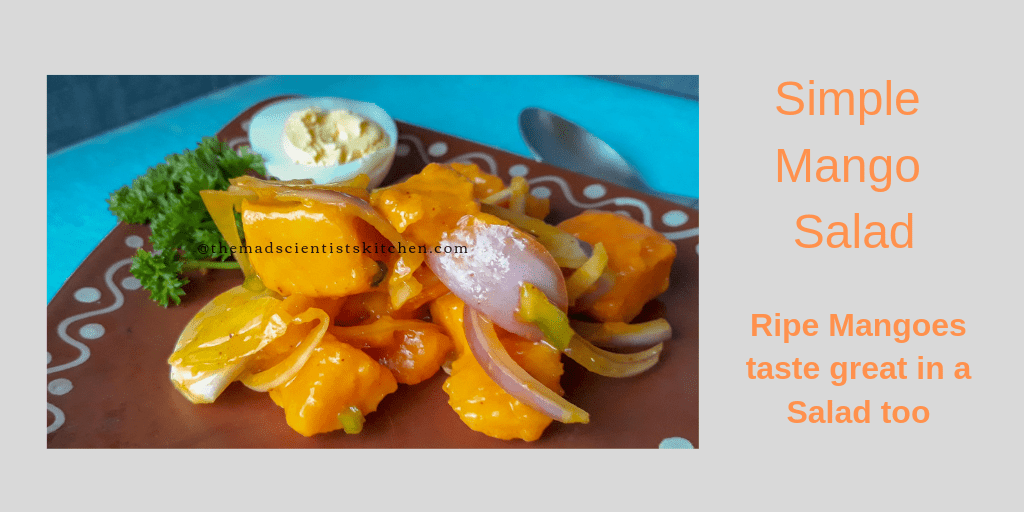 Salad from tree ripened mangoes with onion and chaat masala