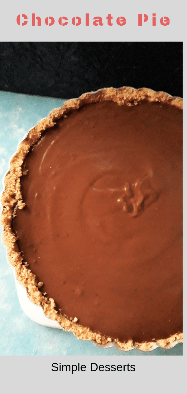 Chocolate Pudding Pie with a no bake crust