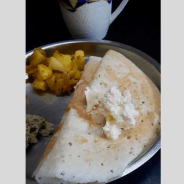 Davangere Benne Dosa is loaded with butter but still is more healthy than most fast foods.