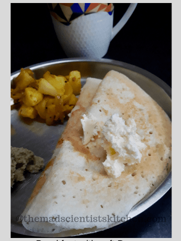 Dish up Davangere Benne Dosa with homemade butter.
