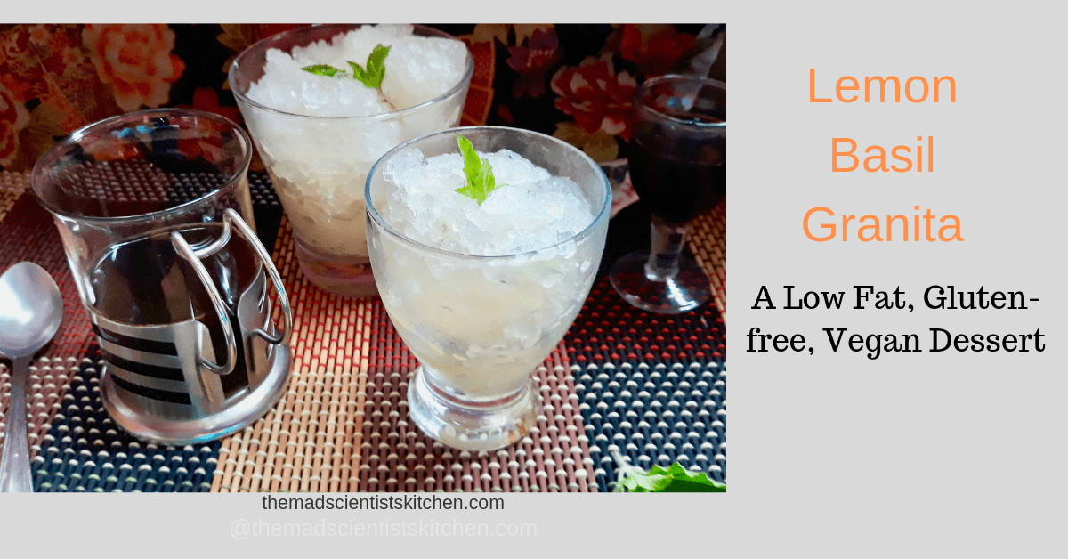 Lemon Basil Granita with coffee and liqueur