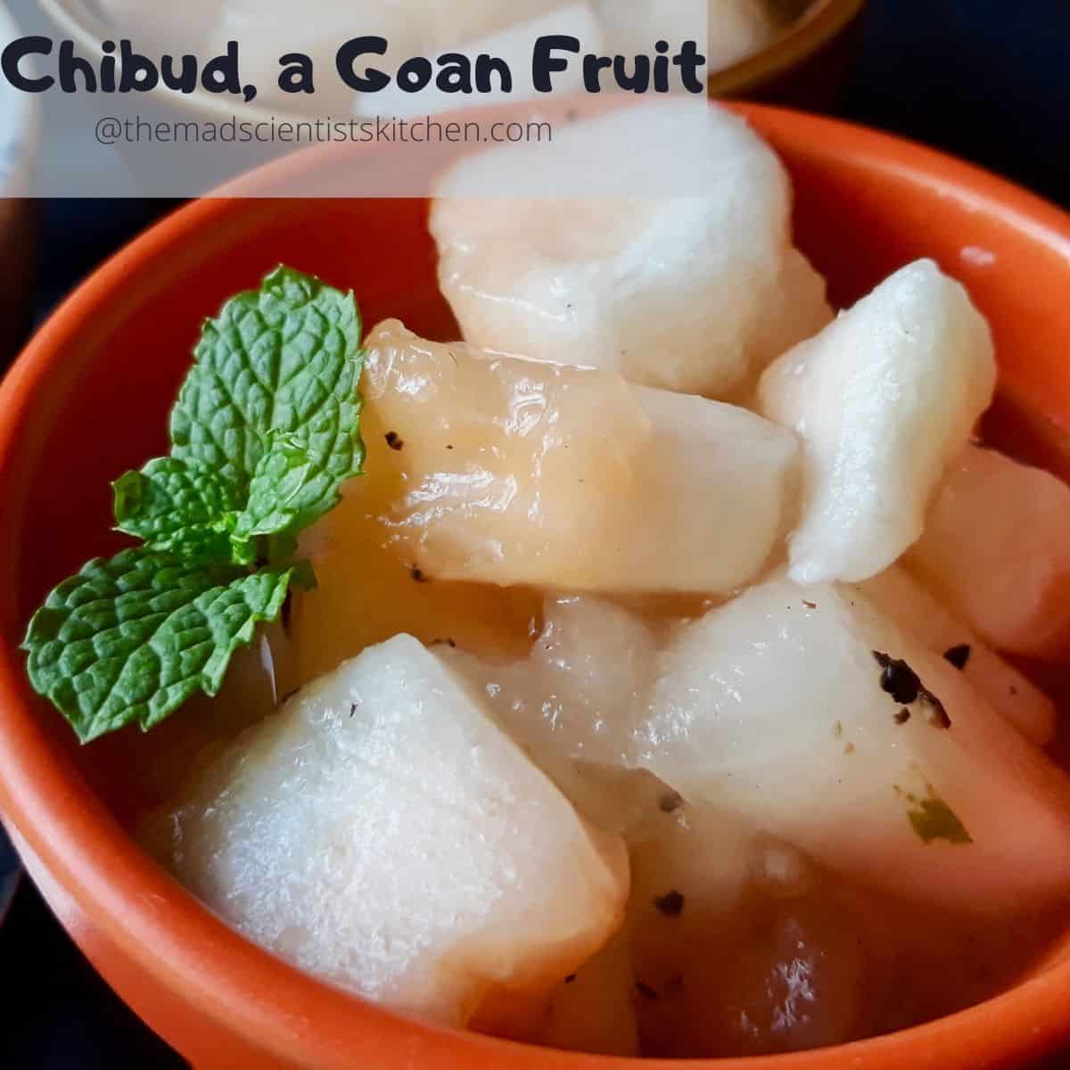 Chibud a mash fruit in a bowl