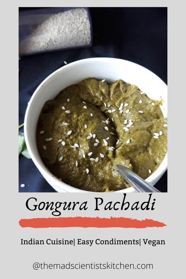 Gongura also called red sorrel leaves made into a chutney