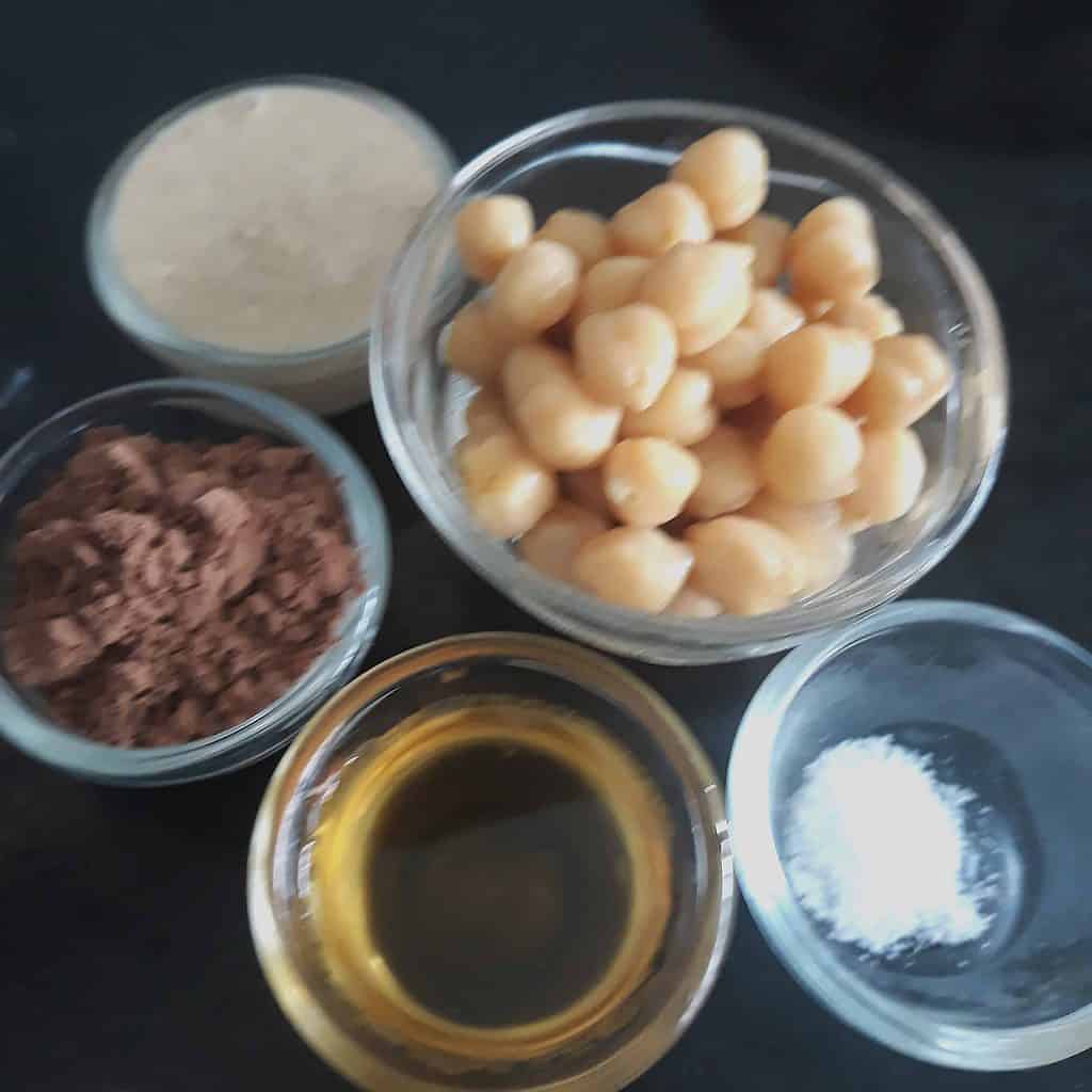 Ingredients to make Chocolate based Hummus