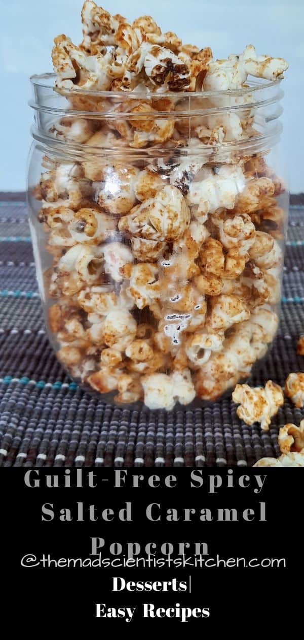 A container of Kettle Corn with Salted Caramel and Cayenne Pepper