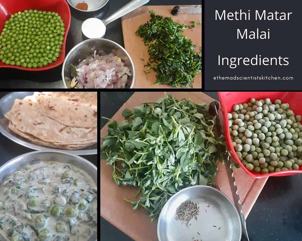 Ingredients for Methi Malai Mutter